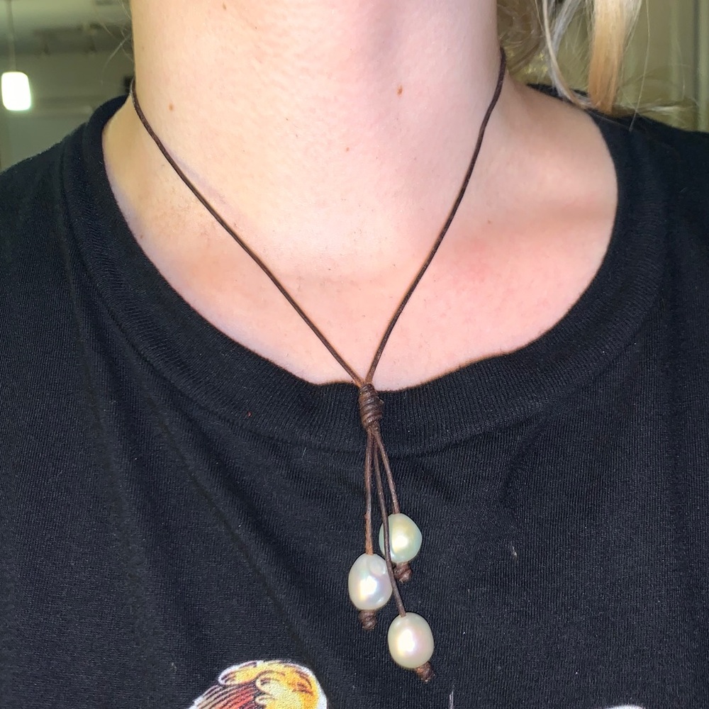 SEASIDE PEARLS multi pearl necklace